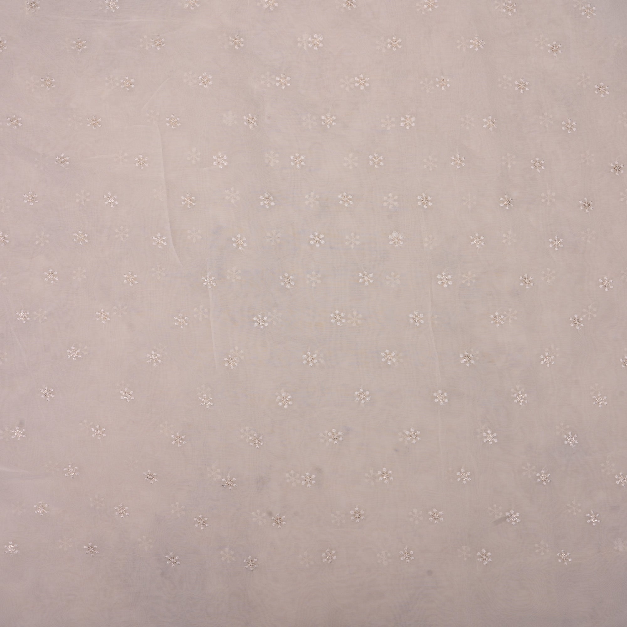 Ivory White Embroidery Georgette Fabric