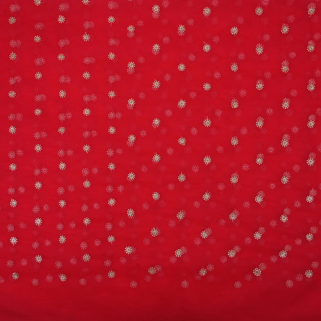 Raspberry Red Embroidery Net Fabric