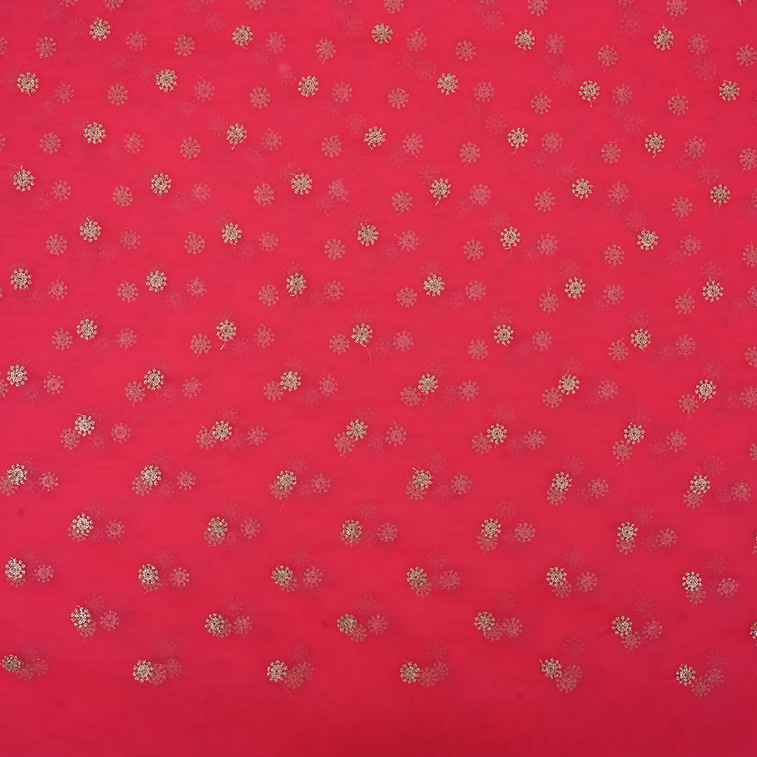 Neon Fuchsia Embroidery Net Fabric