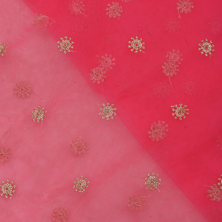 Neon Fuchsia Embroidery Net Fabric