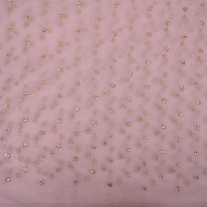 Pastel Brown Embroidery Net Fabric