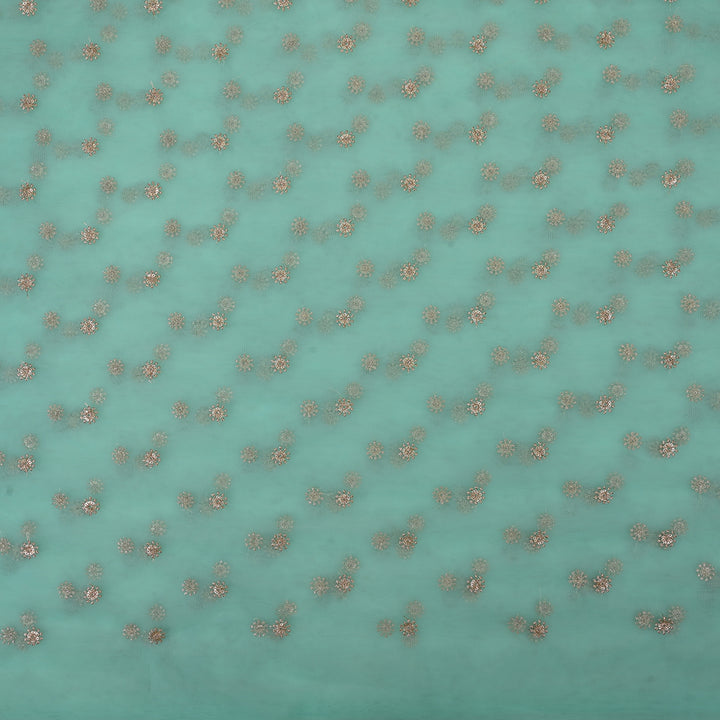 Tiffany Blue Embroidery Net Fabric