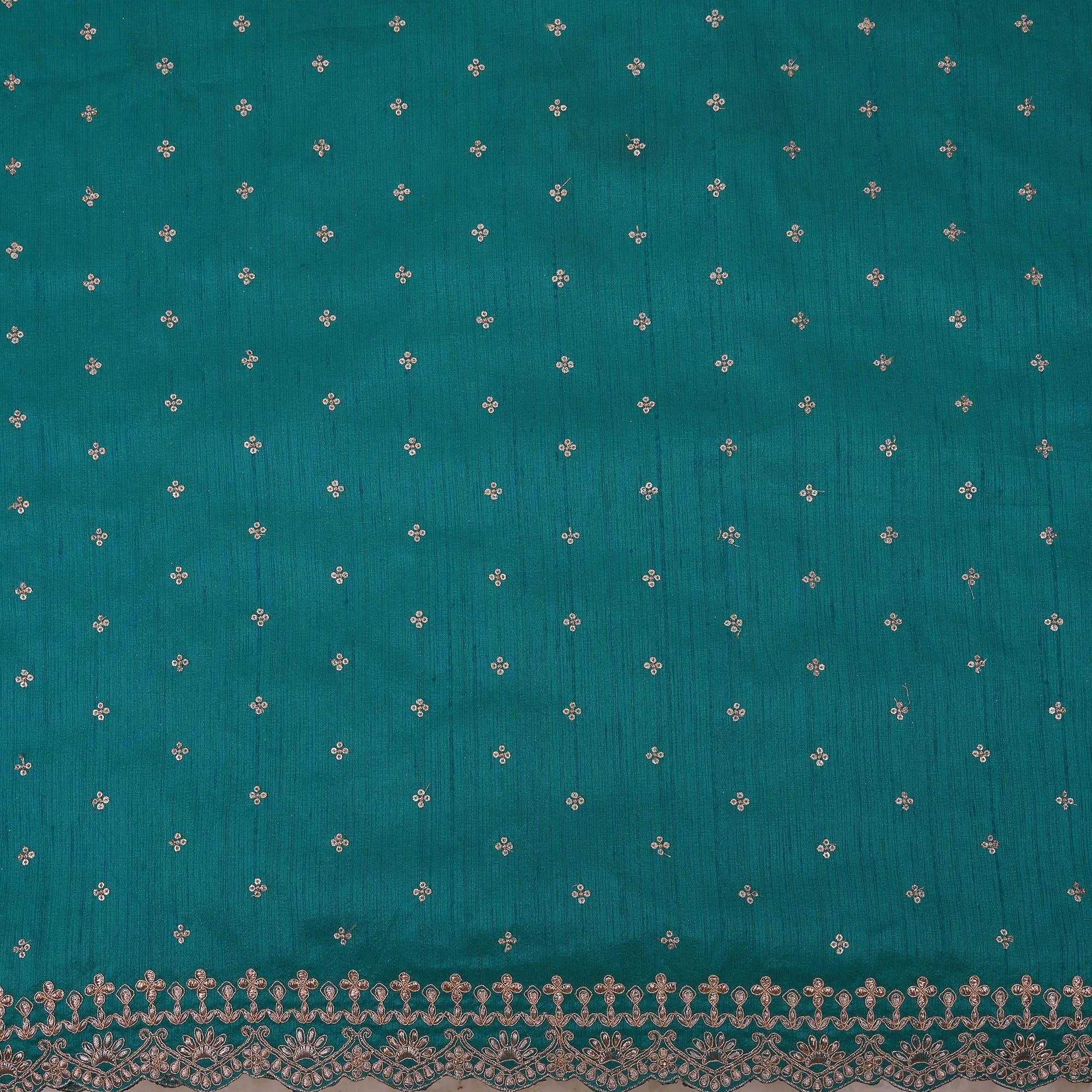 Munsell Green Embroidery Rawsilk Fabric