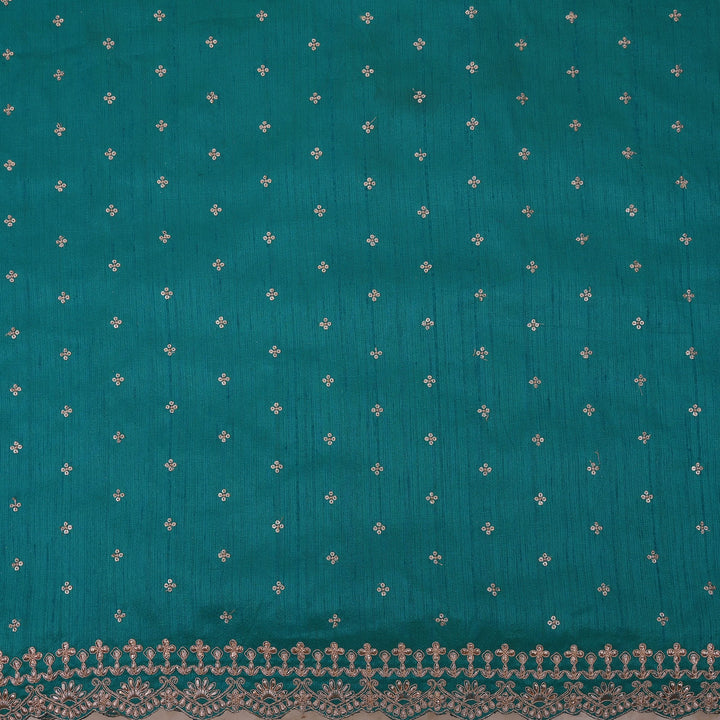 Munsell Green Embroidery Rawsilk Fabric