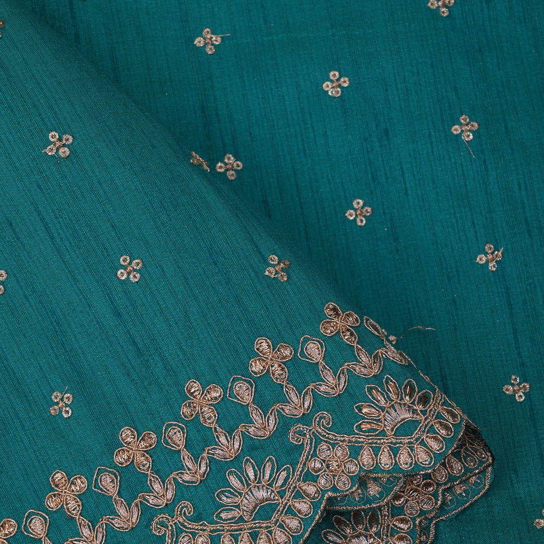 Munsell Green Embroidery Rawsilk Fabric