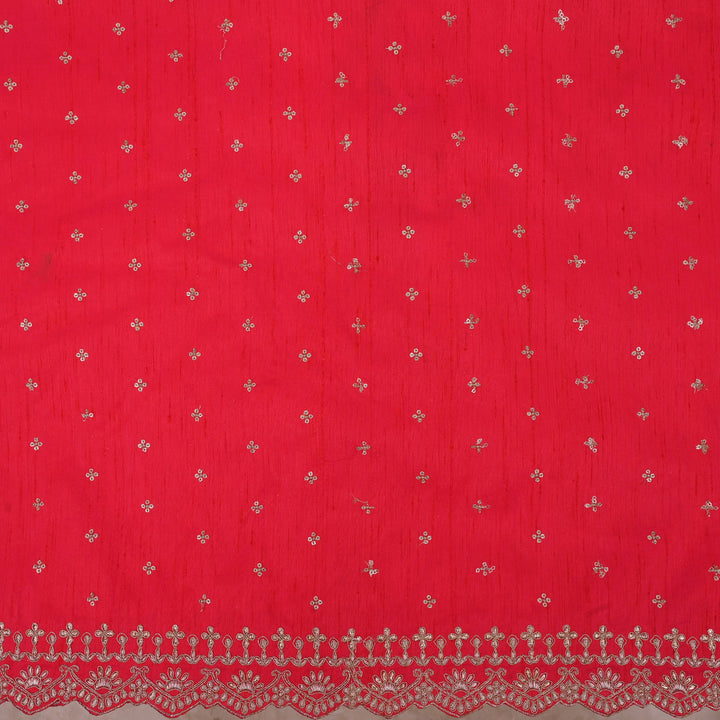 Munsell Red Embroidery Rawsilk Fabric