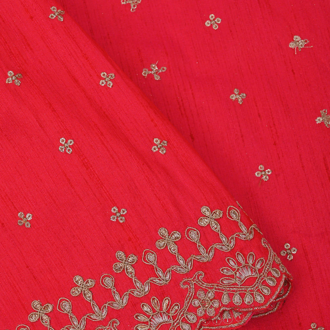 Munsell Red Embroidery Rawsilk Fabric