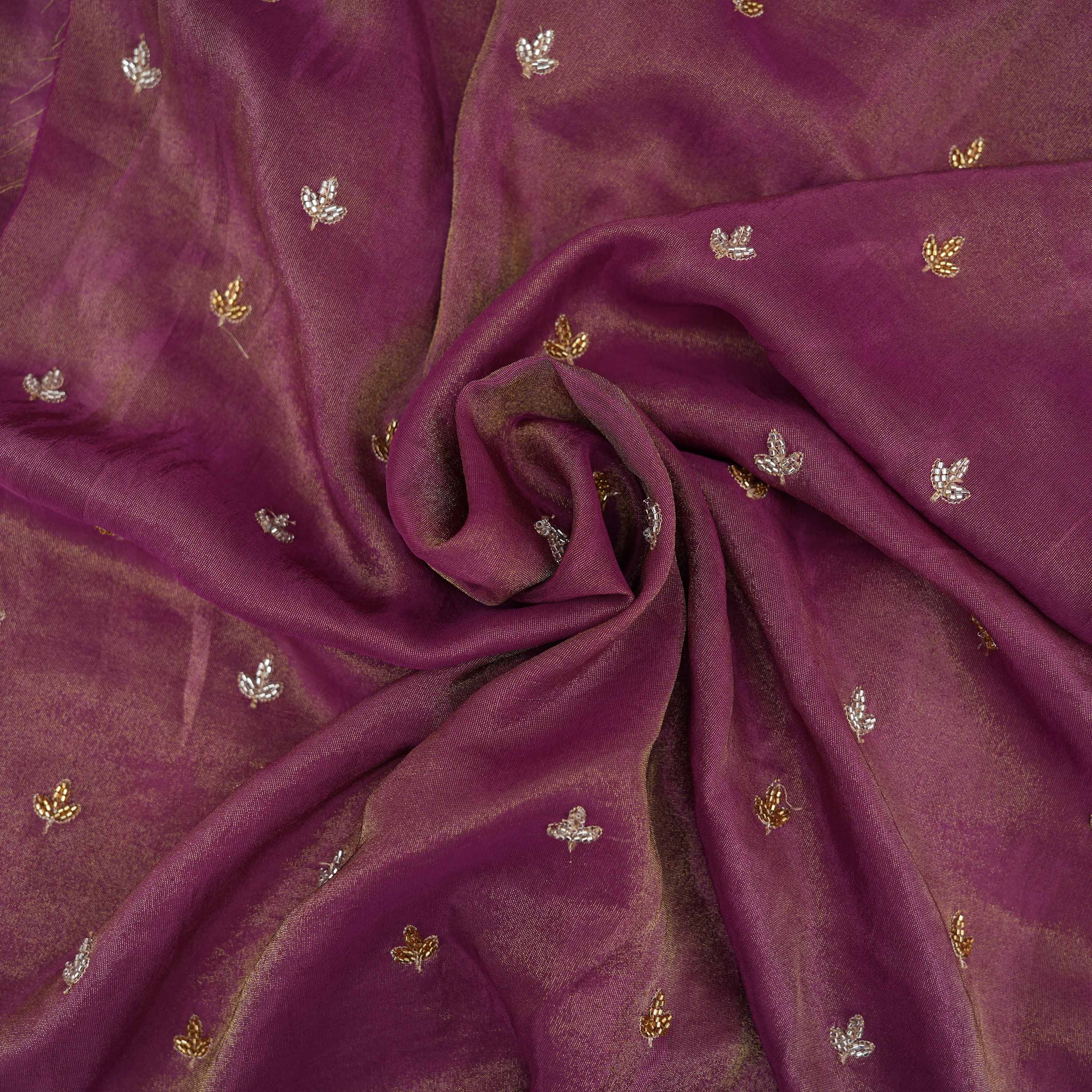 Twilight Lavender Purple With Mini Florals On Tissue Fabric