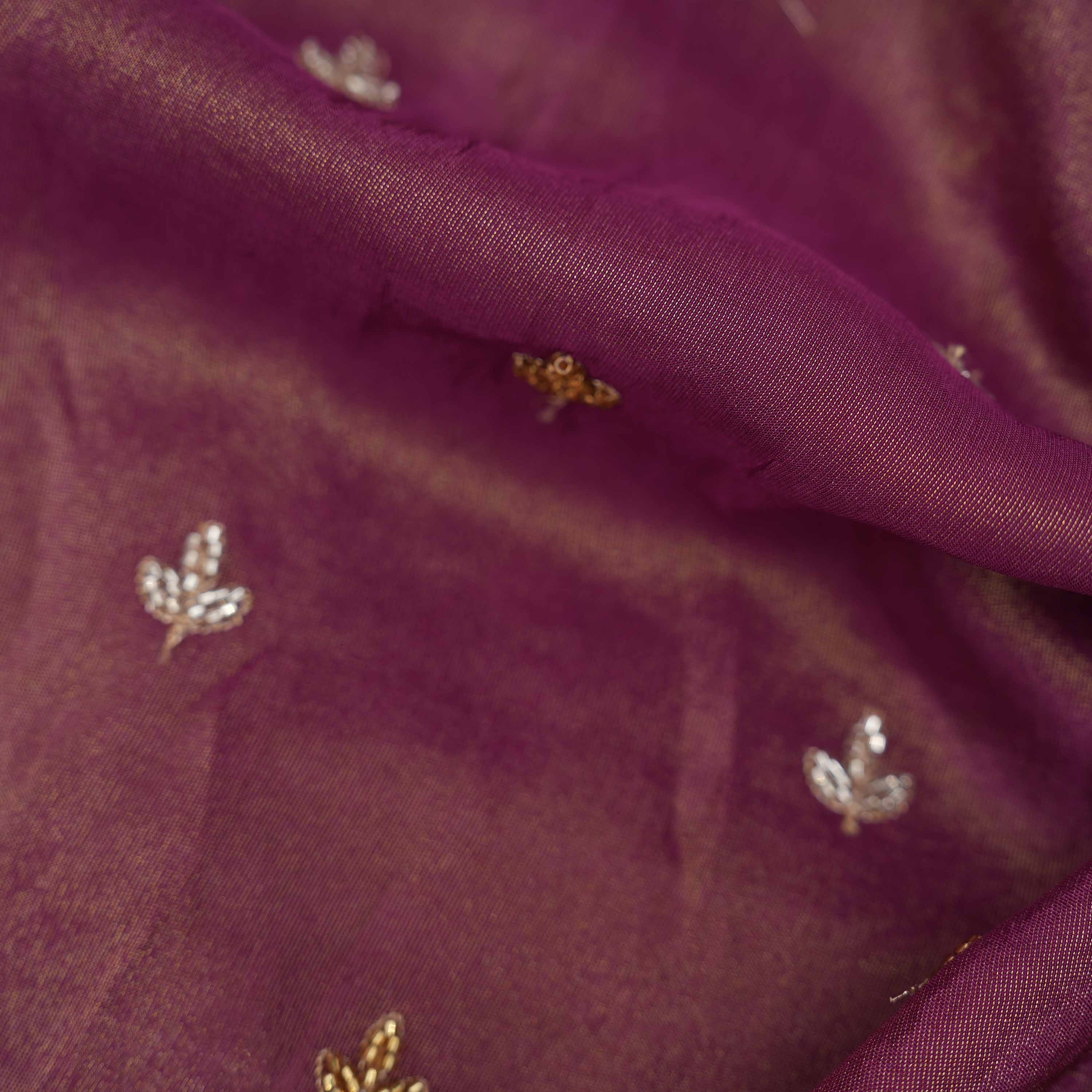 Twilight Lavender Purple With Mini Florals On Tissue Fabric