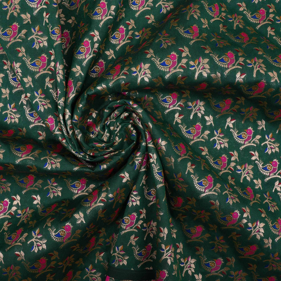 Castleton Green Meenakari Banarasi Fabric