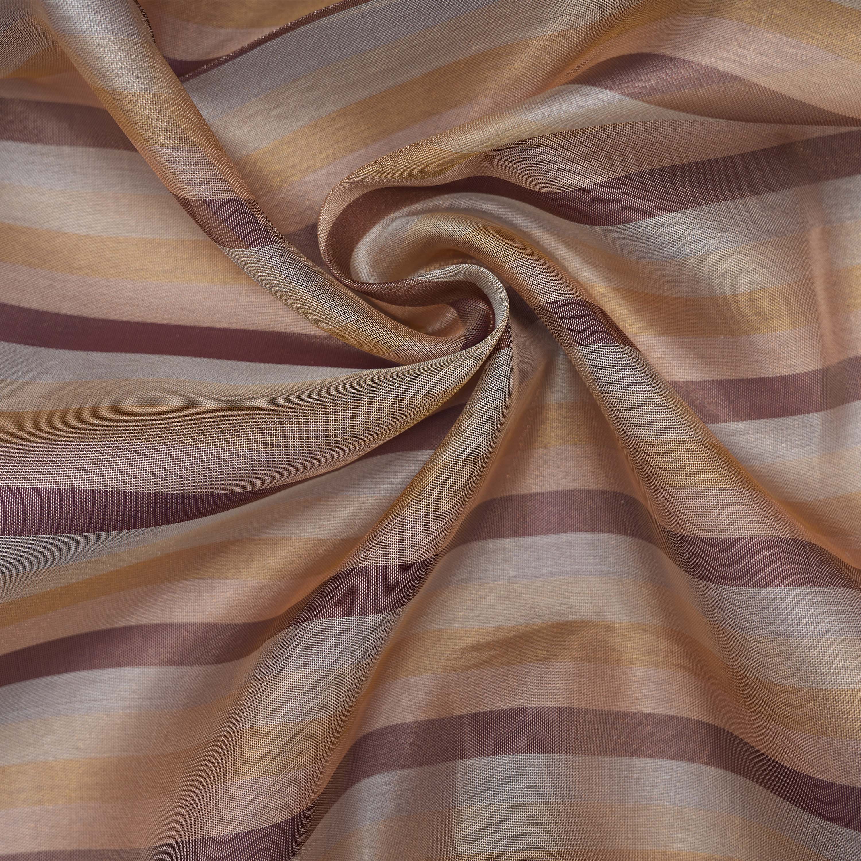 Alabaster White Striped Tissue Fabric