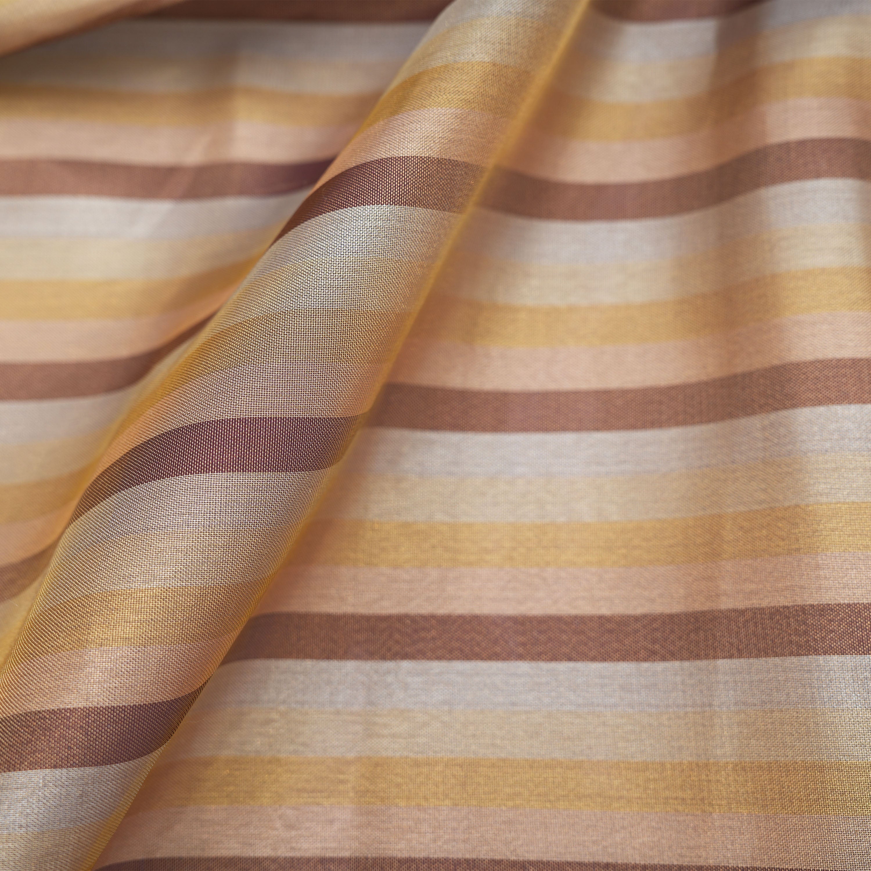 Smoked White Striped Tissue Fabric