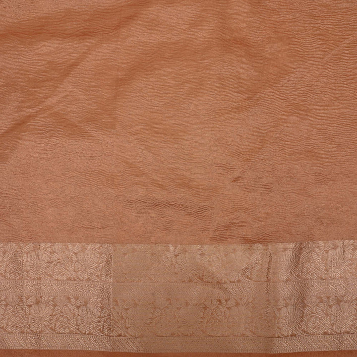 Fawn Gold Tissue Fabric With Floral Border