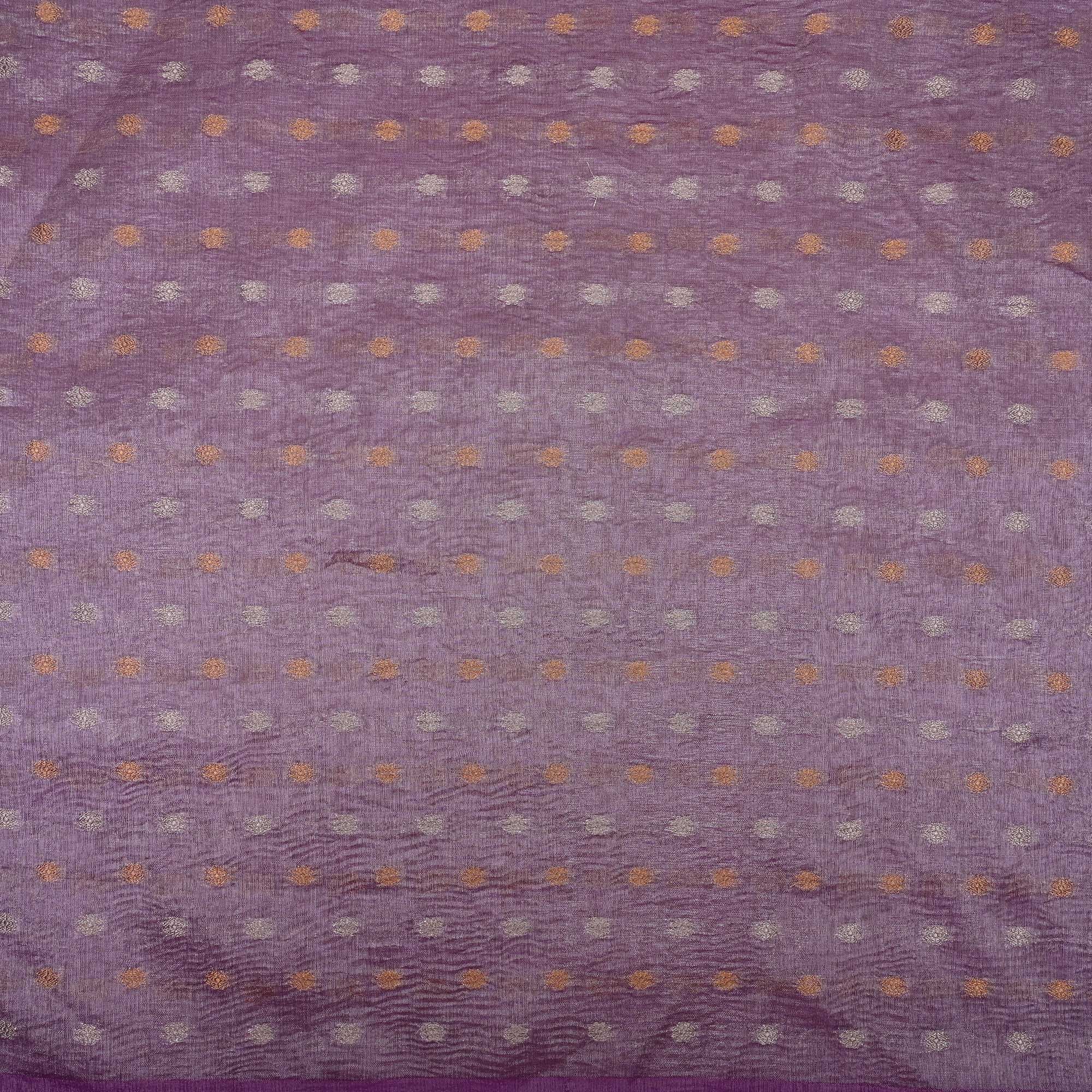 Heather Purple Tissue Fabric With Zari Butti