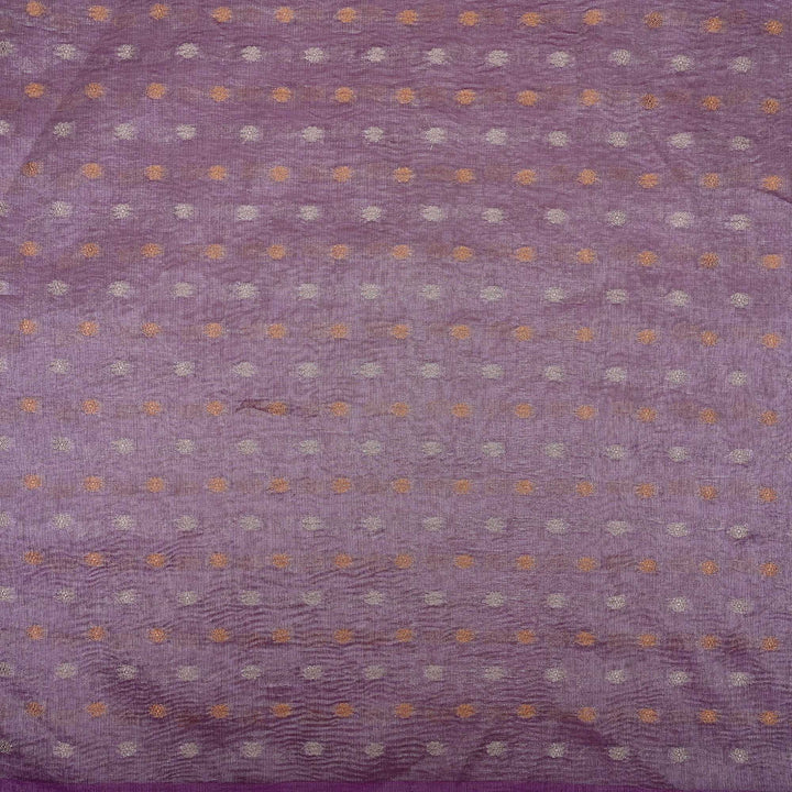 Heather Purple Tissue Fabric With Zari Butti