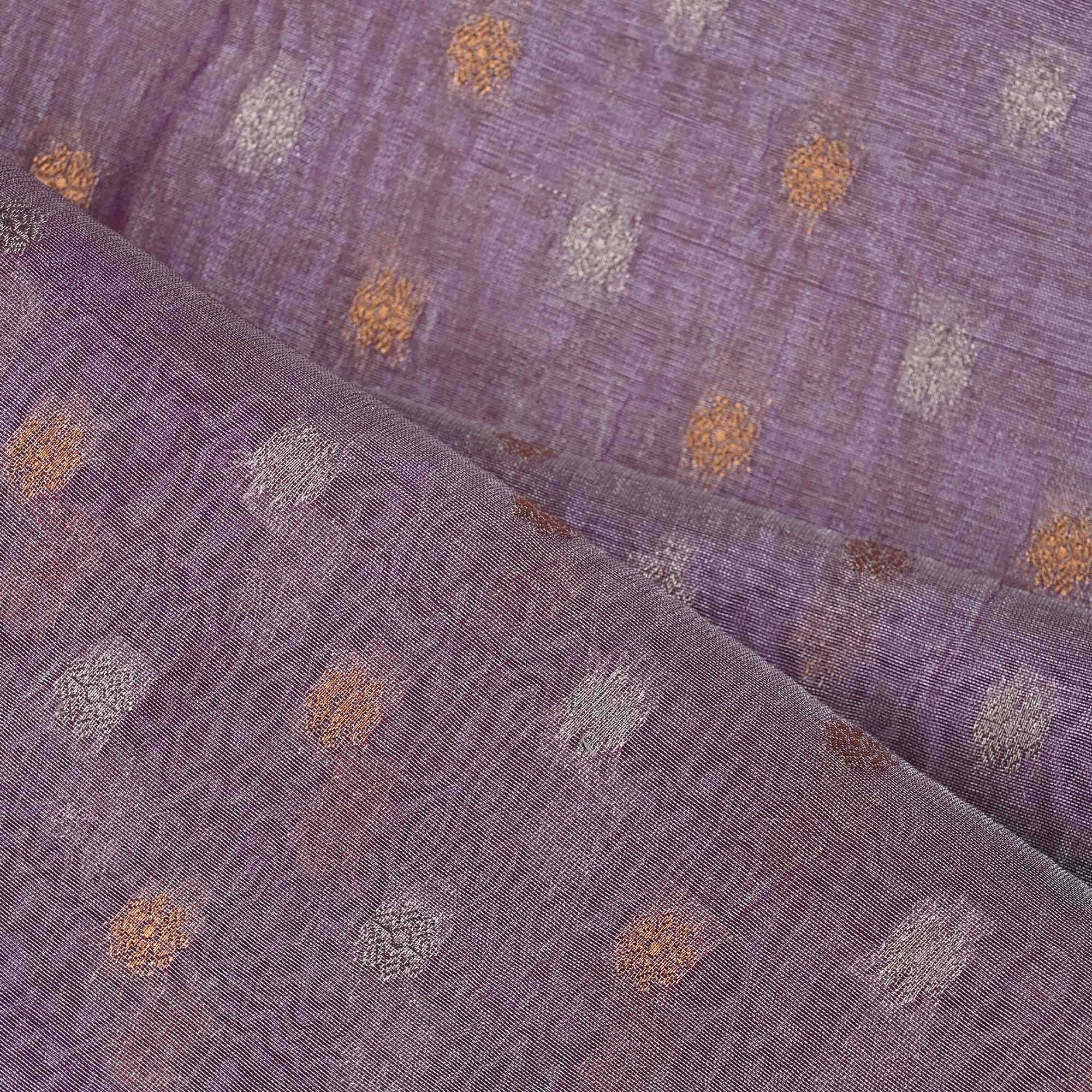 Heather Purple Tissue Fabric With Zari Butti