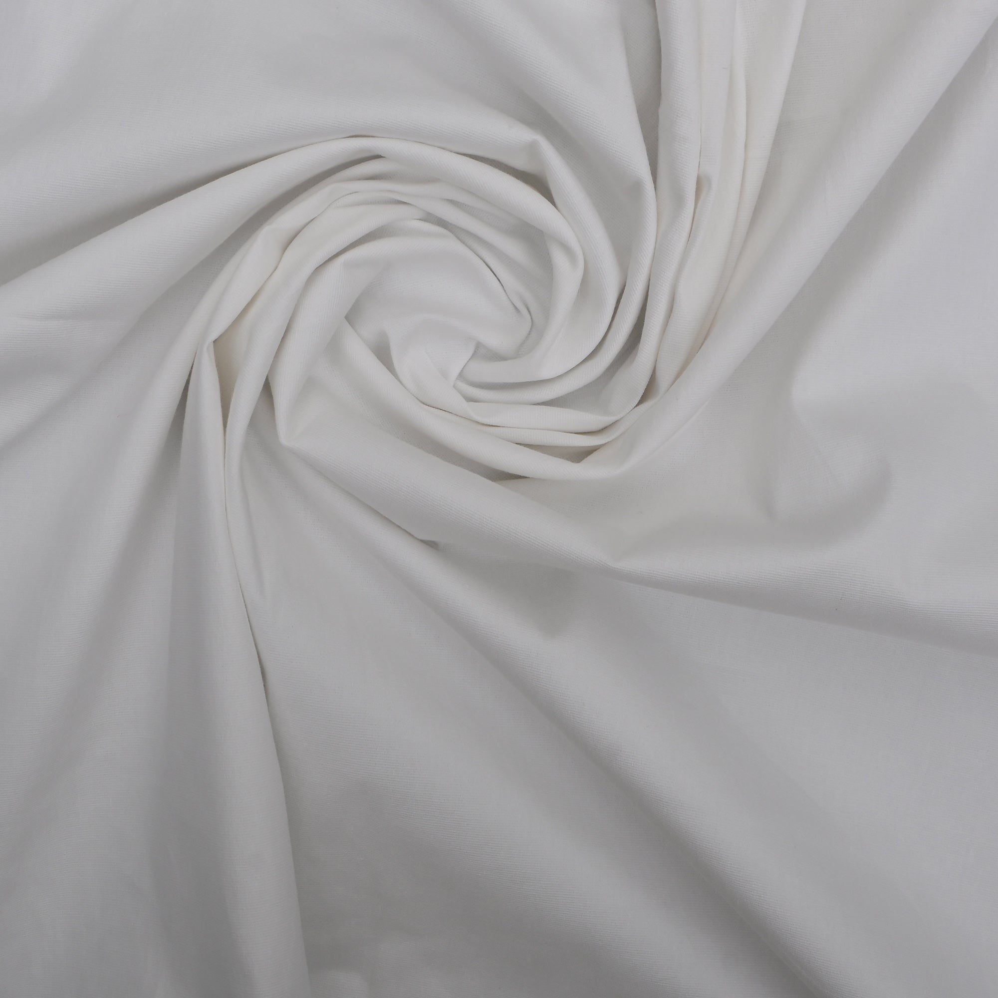 Daisy White Plain Cotton Lycra Fabric