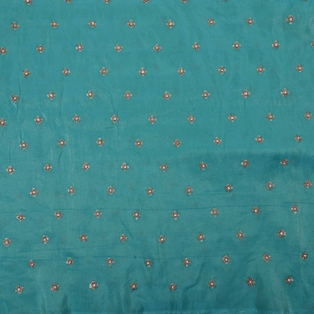 Robin Blue Tissue Fabric With Embroidery