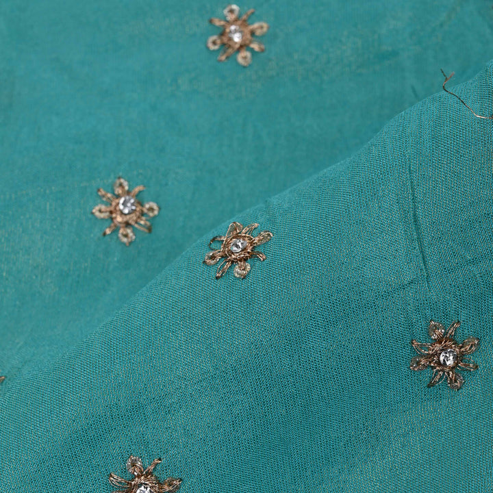 Robin Blue Tissue Fabric With Embroidery