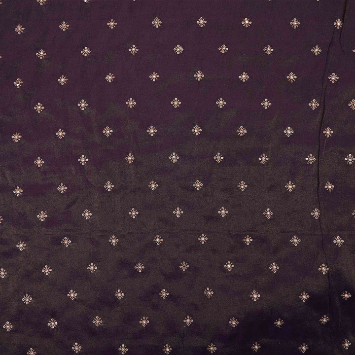 Dark Purple Tissue Fabric With Embroidery