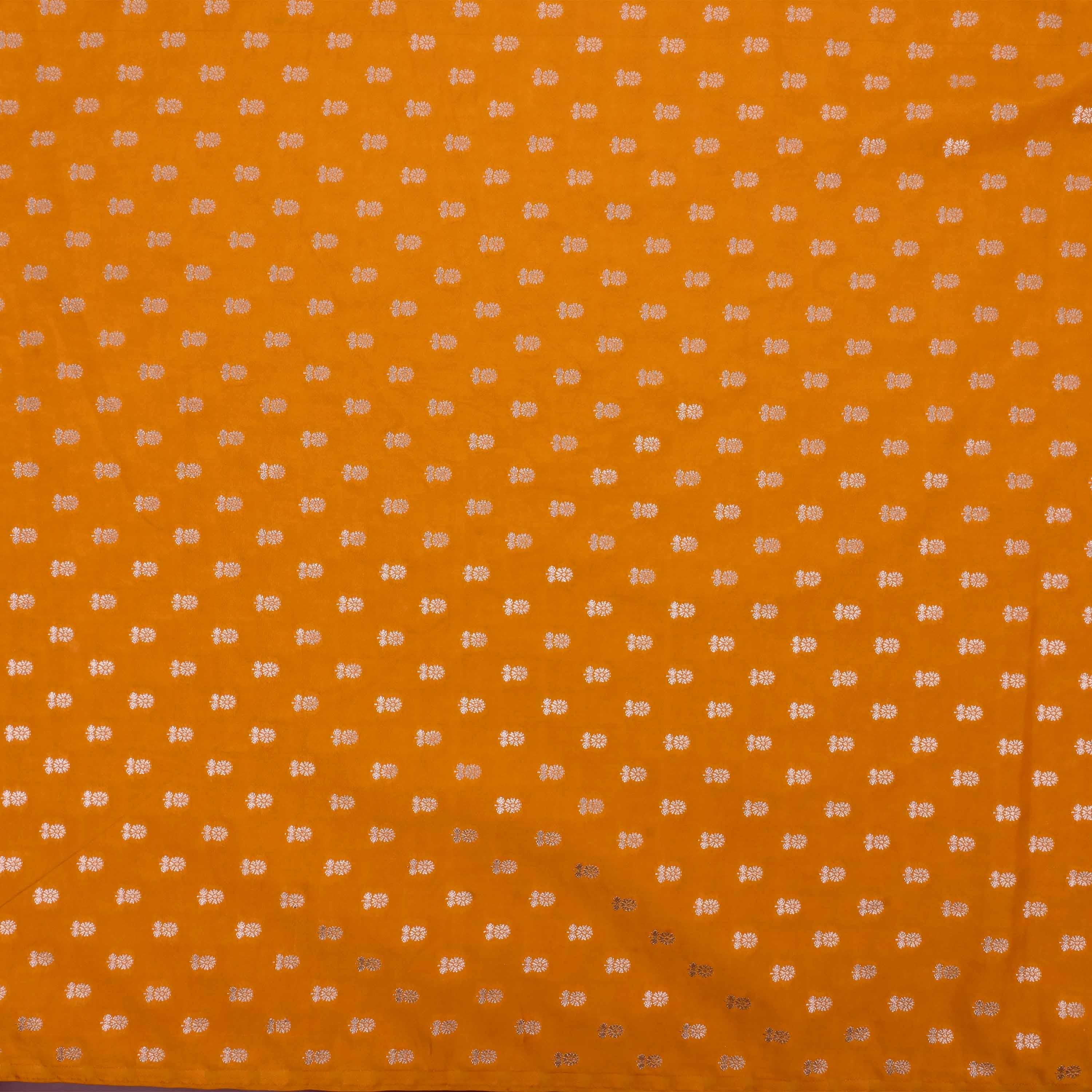 Orange Yellow Banarasi Butti Fabric