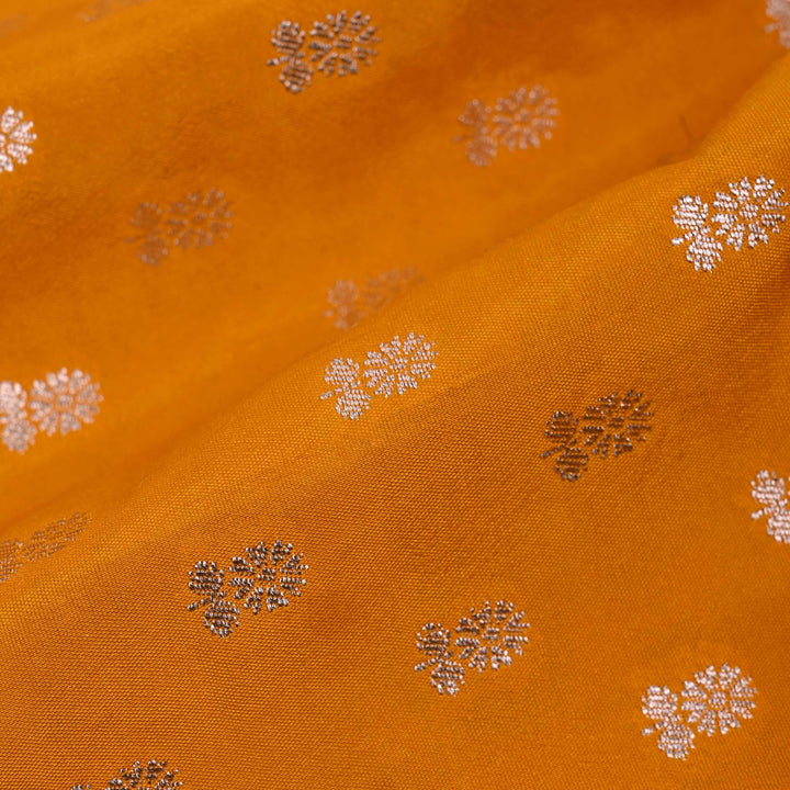 Orange Yellow Banarasi Butti Fabric