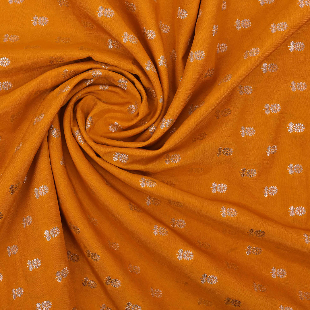 Orange Yellow Banarasi Butti Fabric