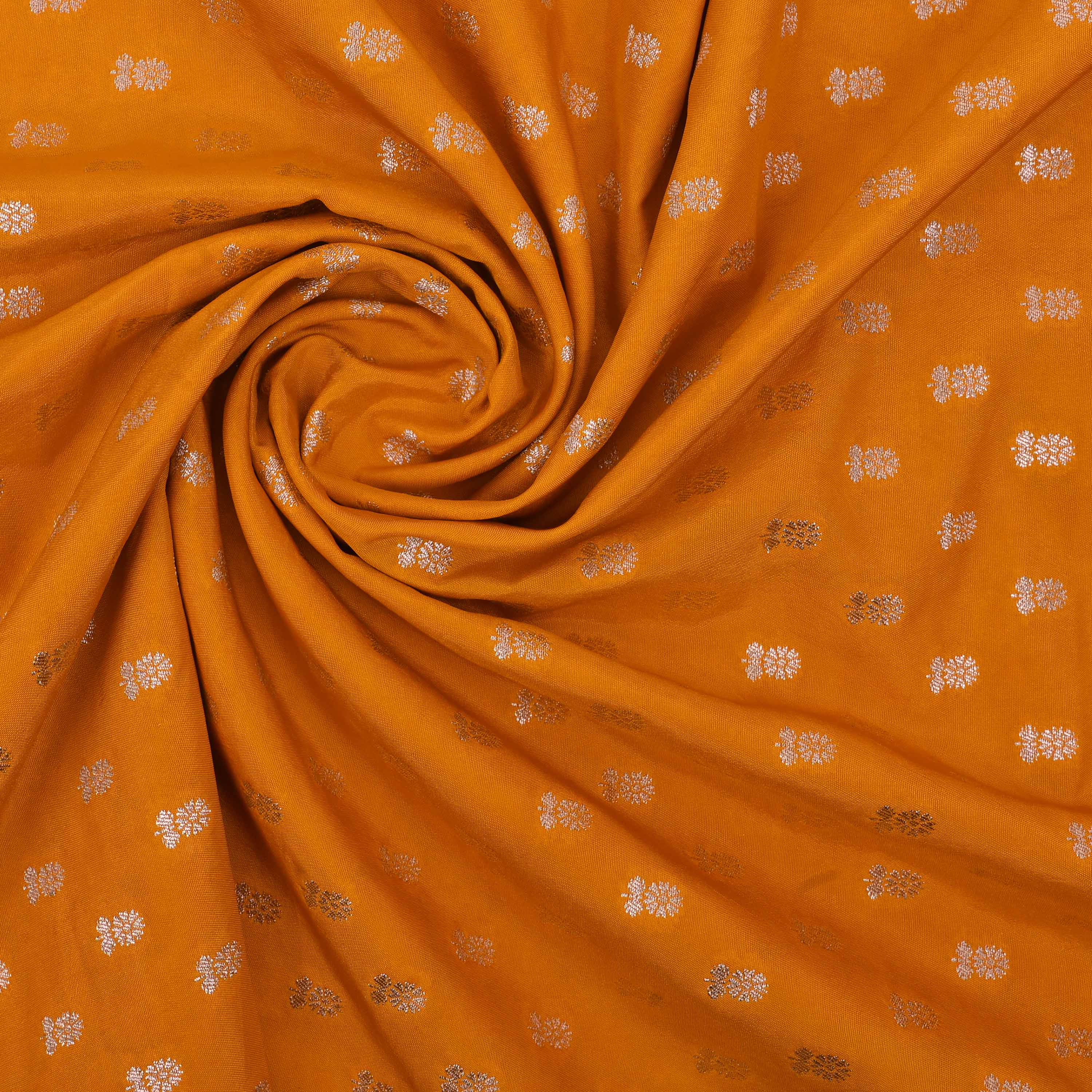 Orange Yellow Banarasi Butti Fabric