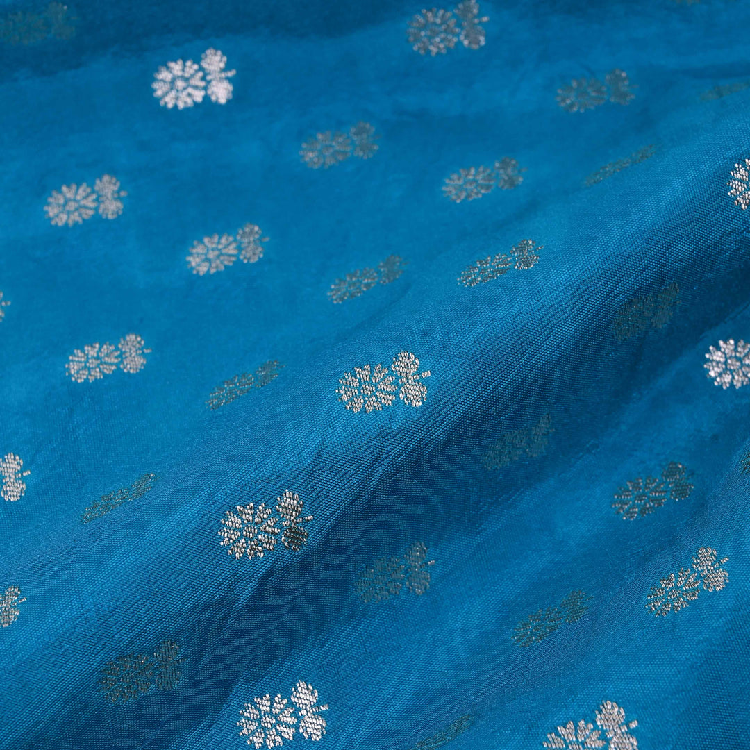 Celestial Blue Banarasi Butti Fabric