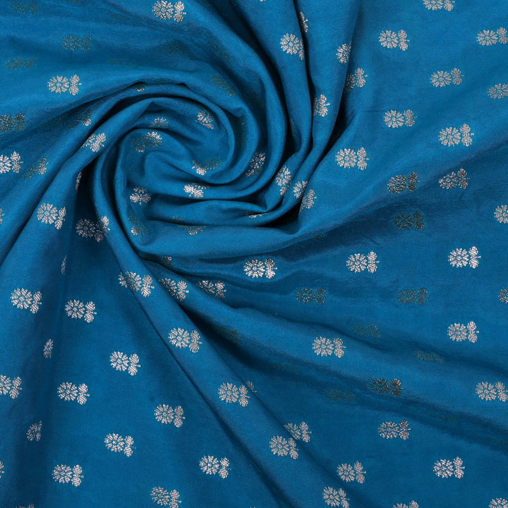 Celestial Blue Banarasi Butti Fabric