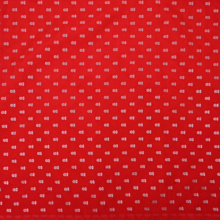 Scarlet Red Banarasi Butti Fabric