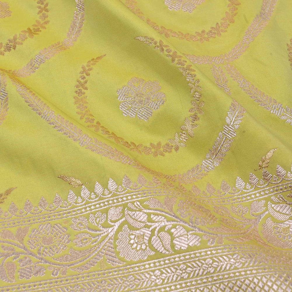 Diaquiri Green Banarasi Floral Fabric