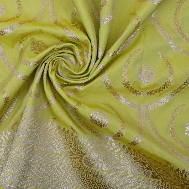 Diaquiri Green Banarasi Floral Fabric