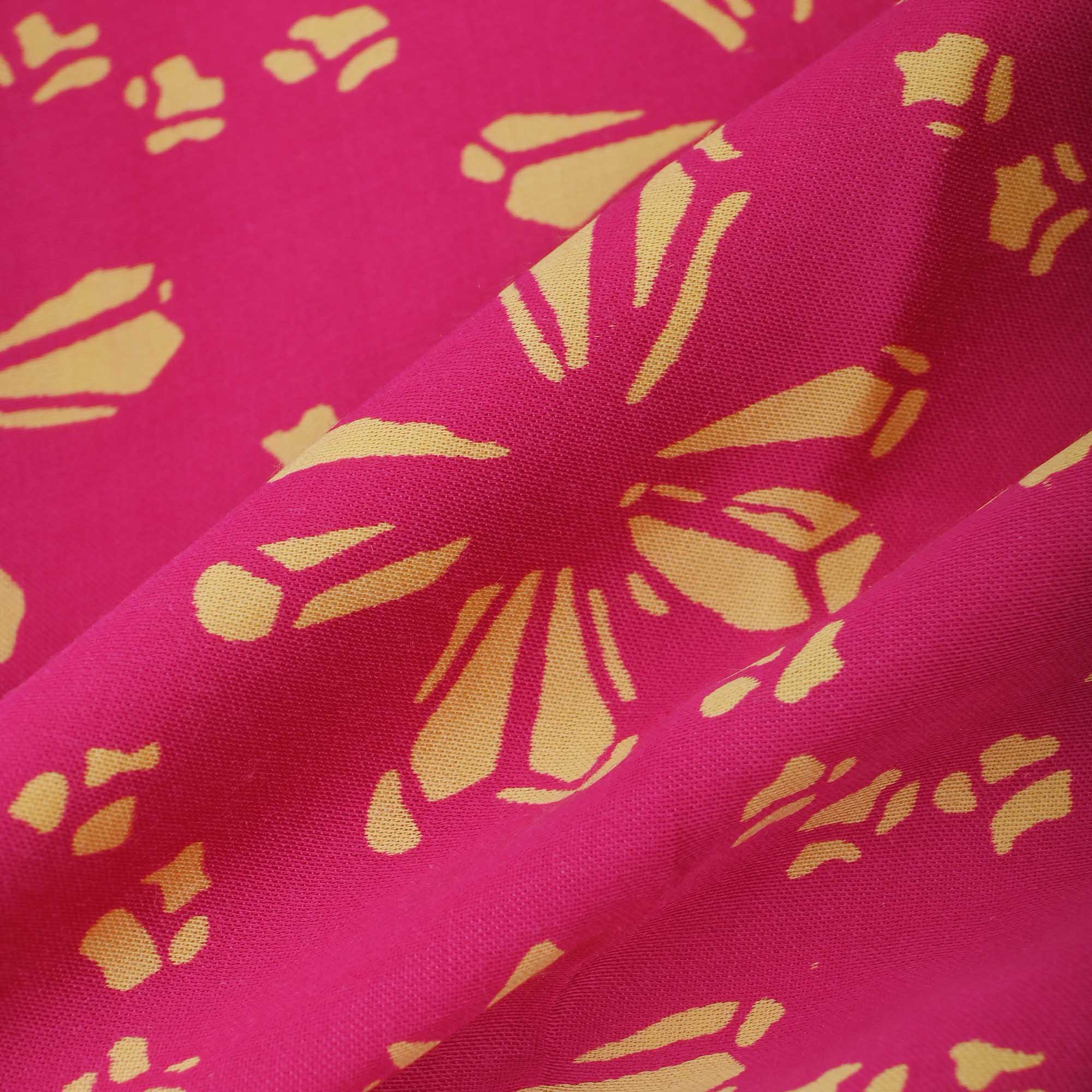 Ruby Pink Printed Satin Fabric