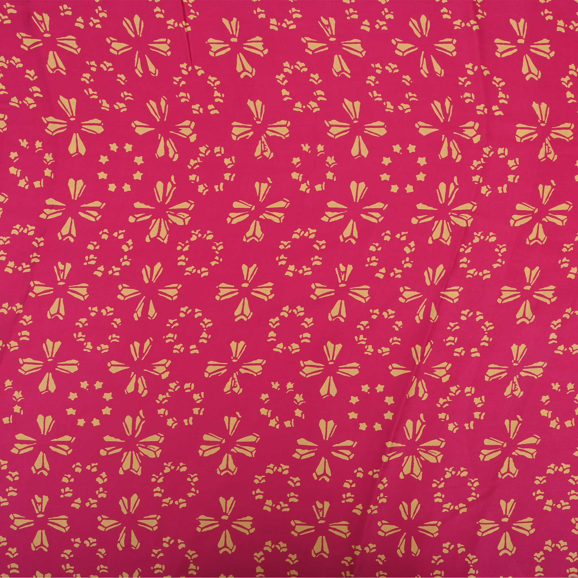 Ruby Pink Printed Satin Fabric