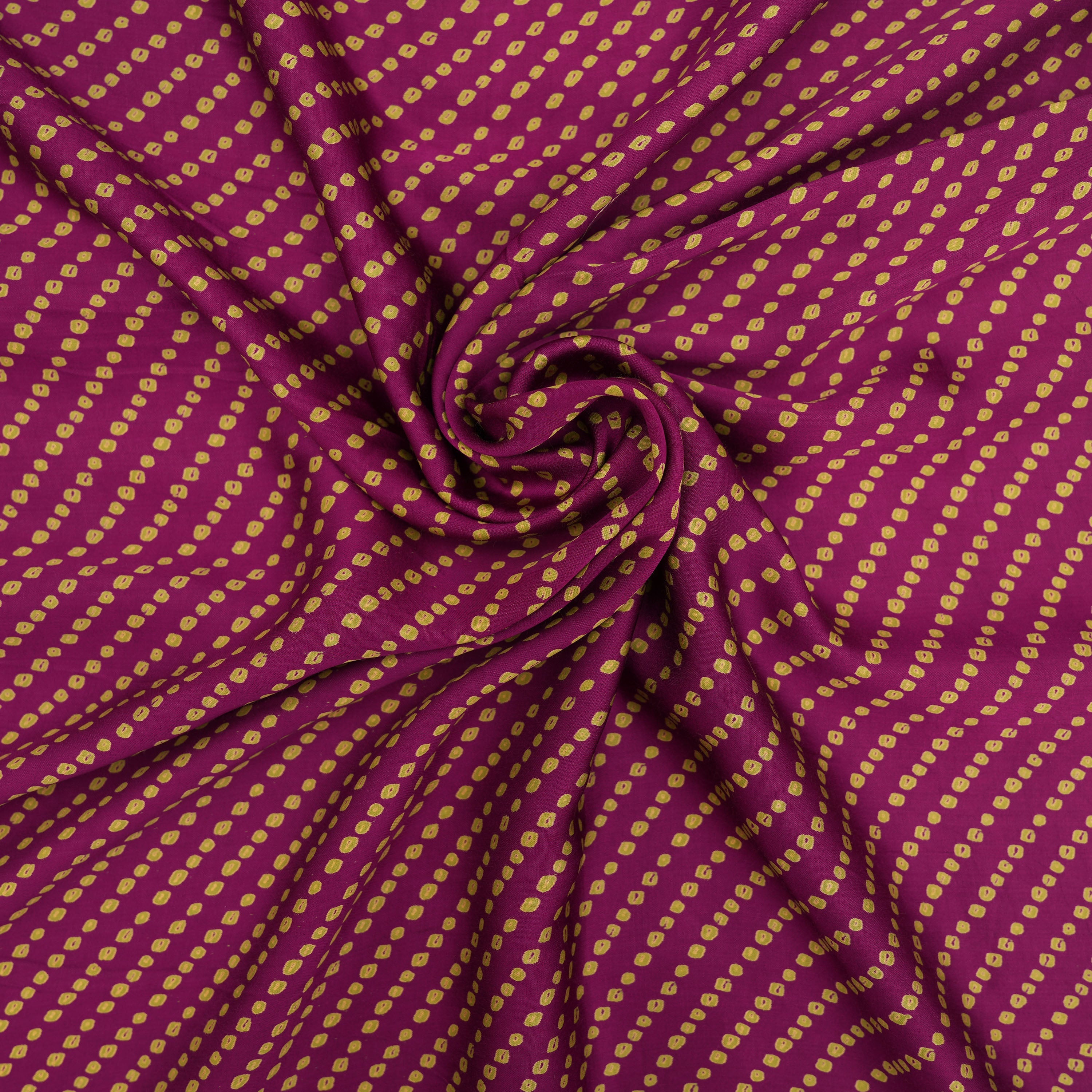 Deep Purple Bandhani Satin Fabric