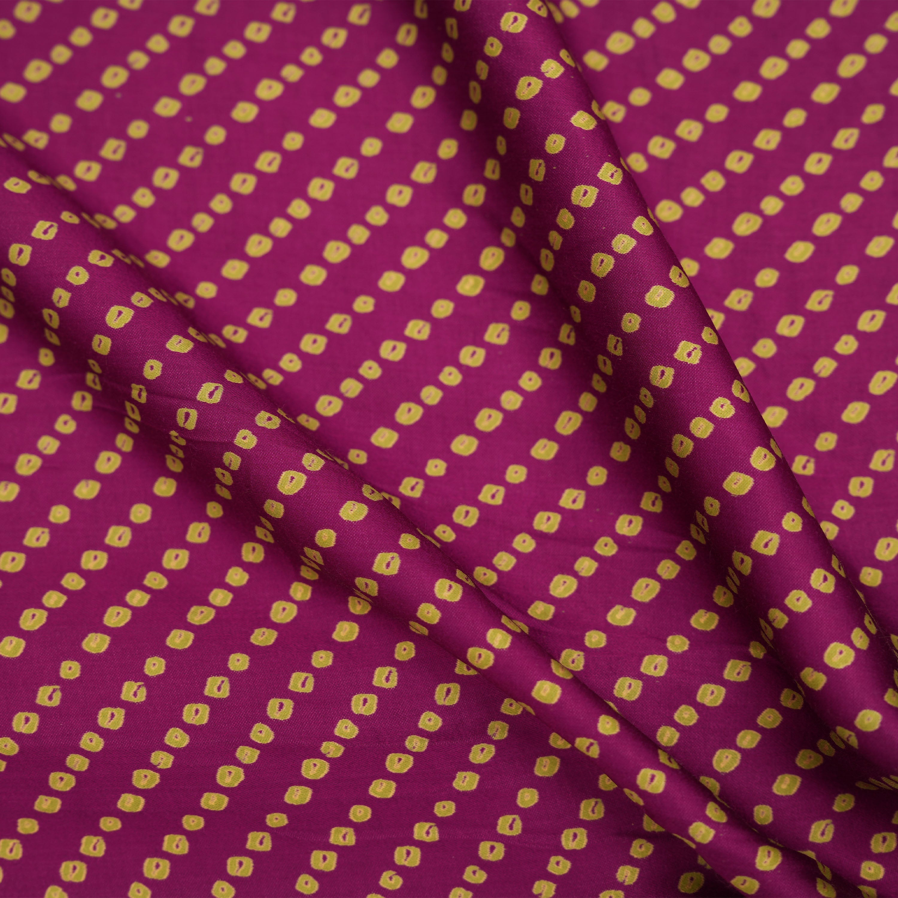 Deep Purple Bandhani Satin Fabric
