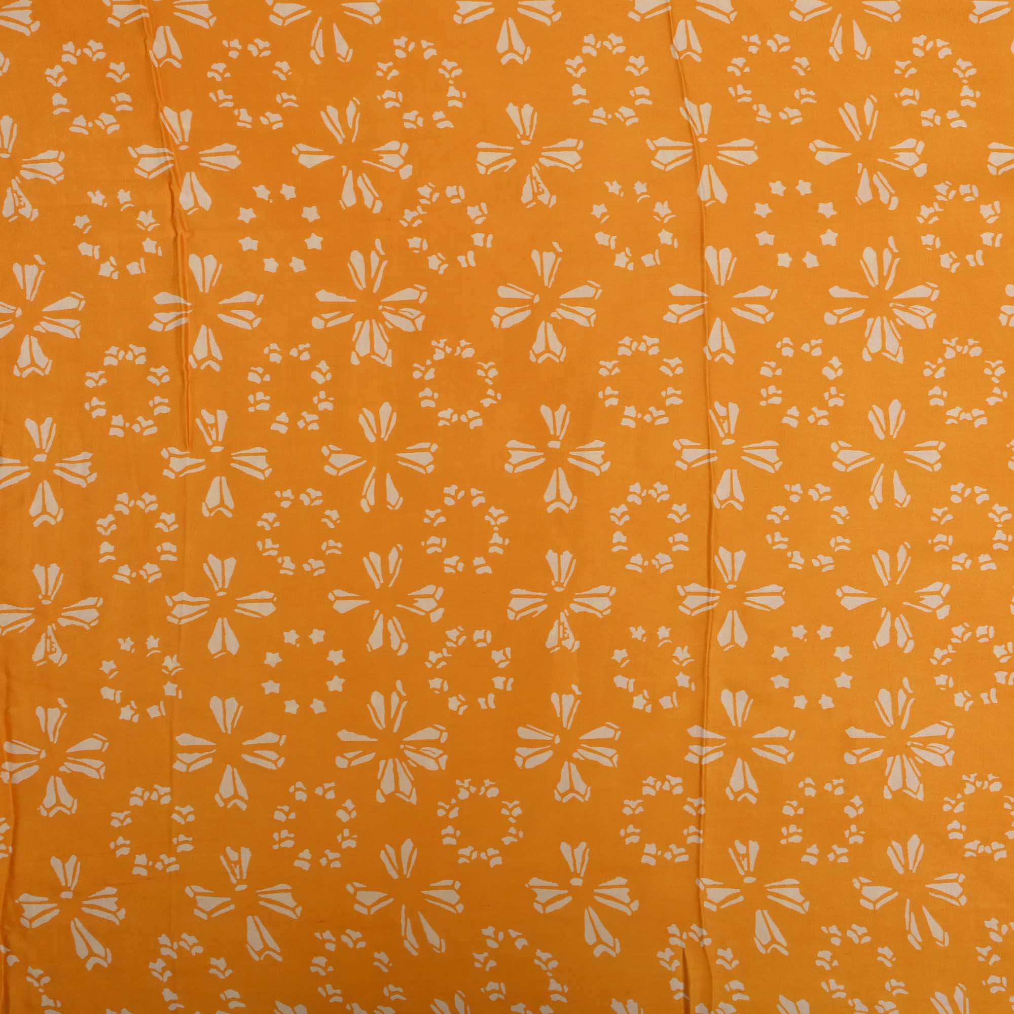 Bright Orange Printed Satin Fabric