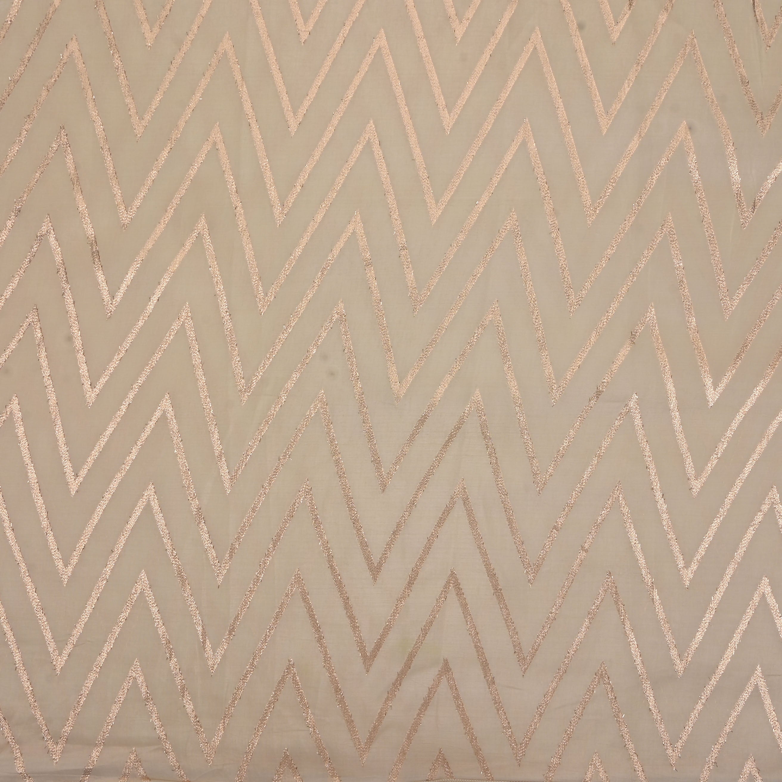 Merino White Zig-Zag Brocade Banarasi Fabric