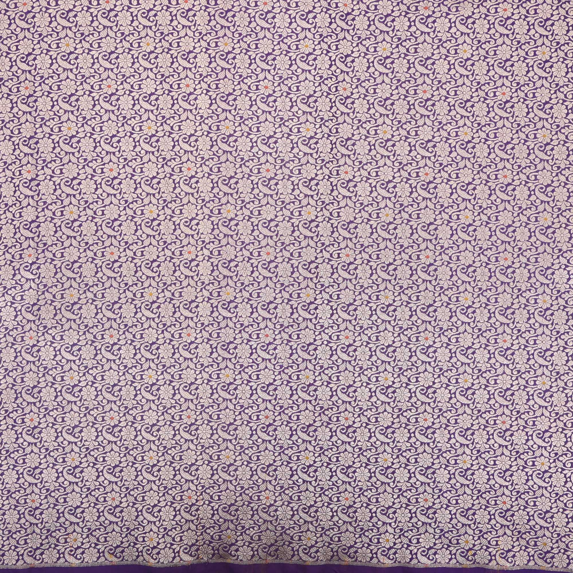 Ocean Purple Banarasi Jaal Fabric