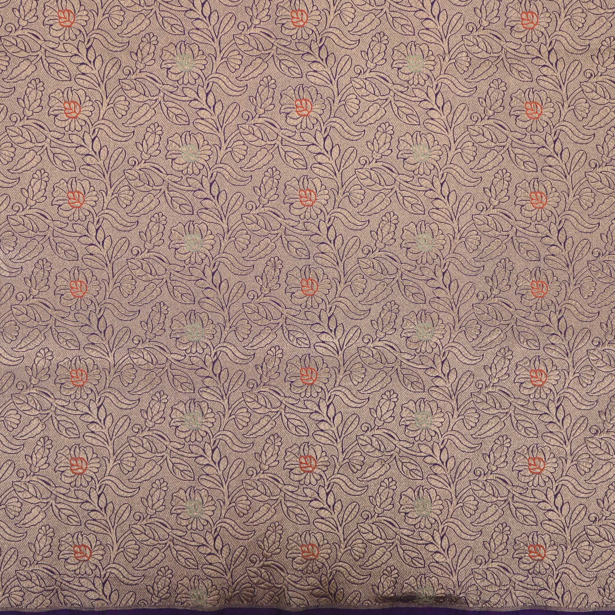 Indigo Purple Banarasi Jaal Fabric