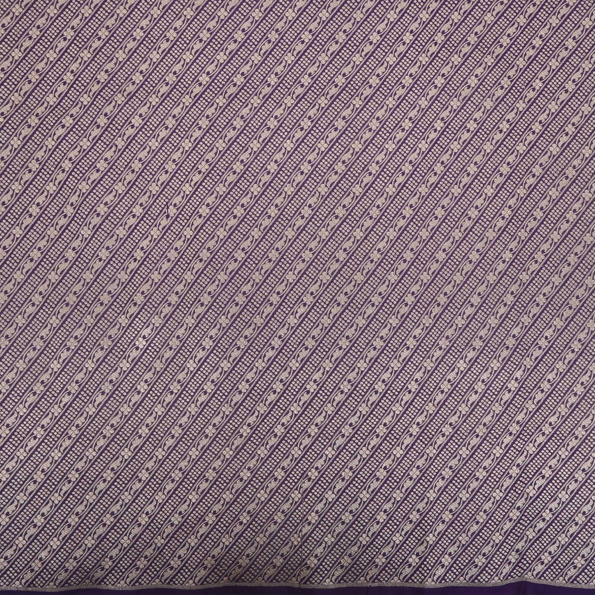 Royal Purple Banarasi Striped Weave Fabric