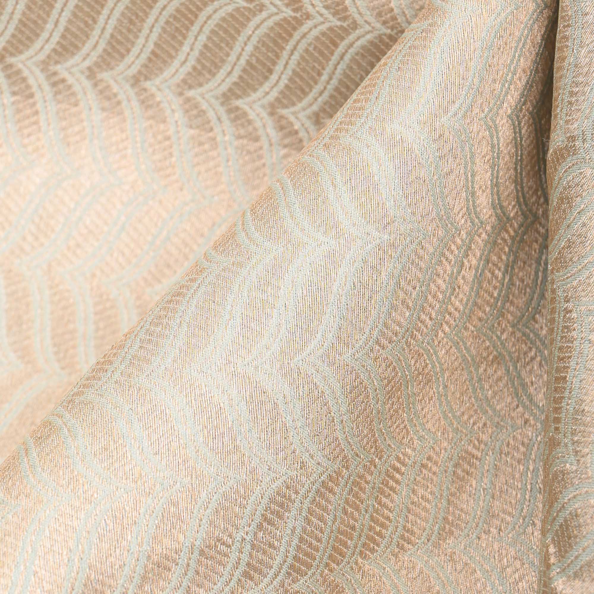 Gin Green Banarasi Chevron Weave Fabric