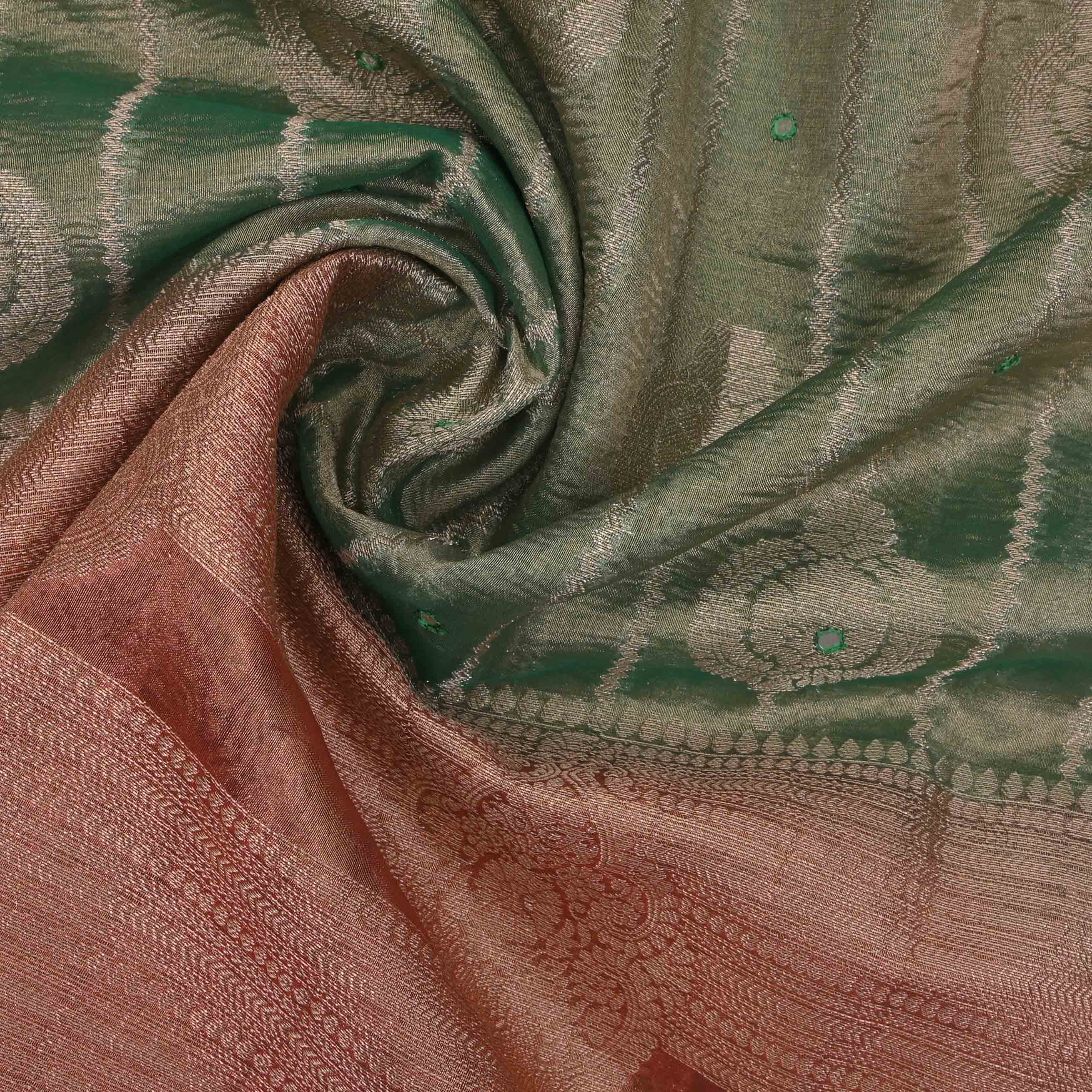 Jade Green Kanjivaram Tissue Butta Fabric
