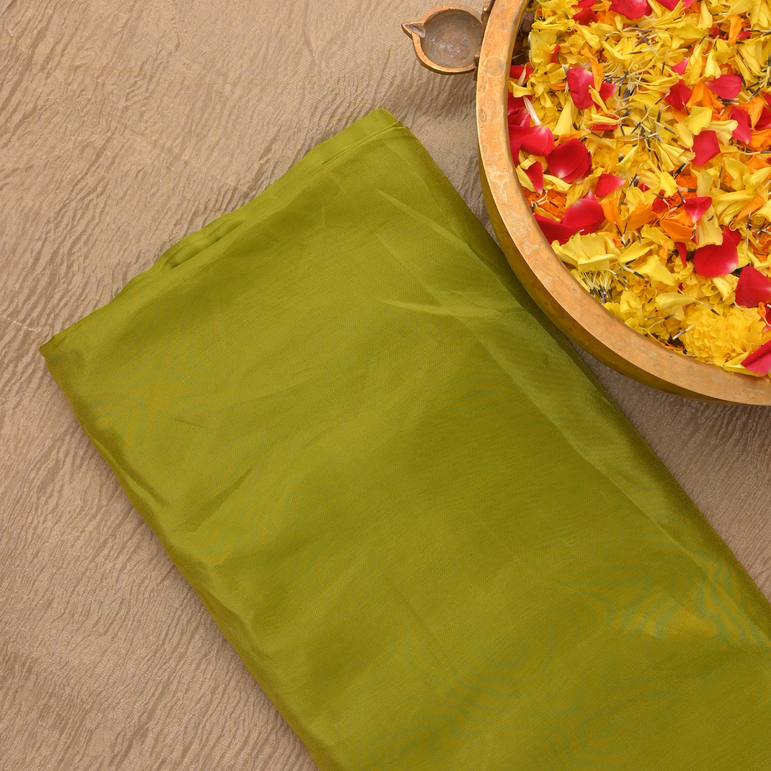 Mehendi Green Two-Tone Tissue Fabric