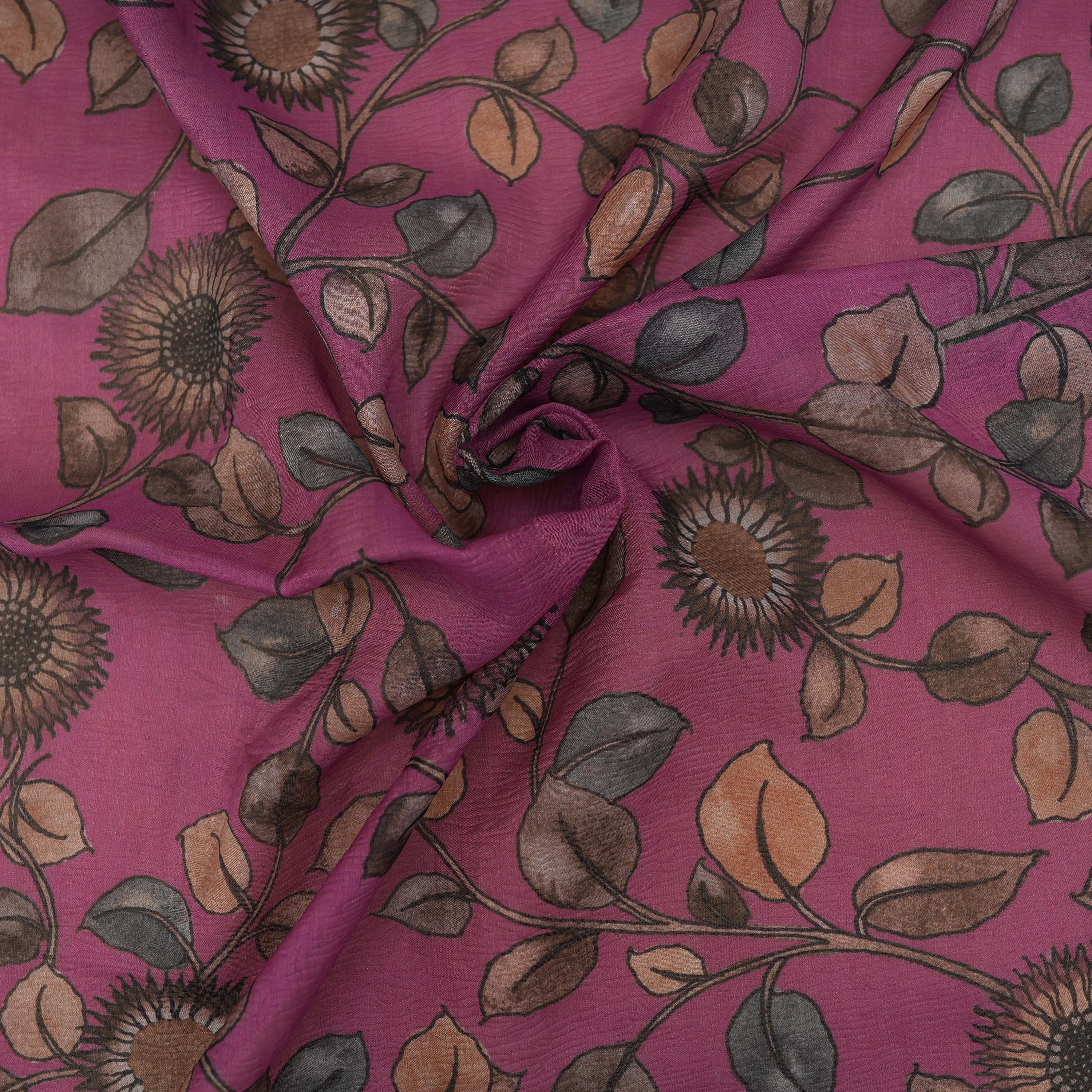 Fandango Purple Floral Jaal Tissue Fabric