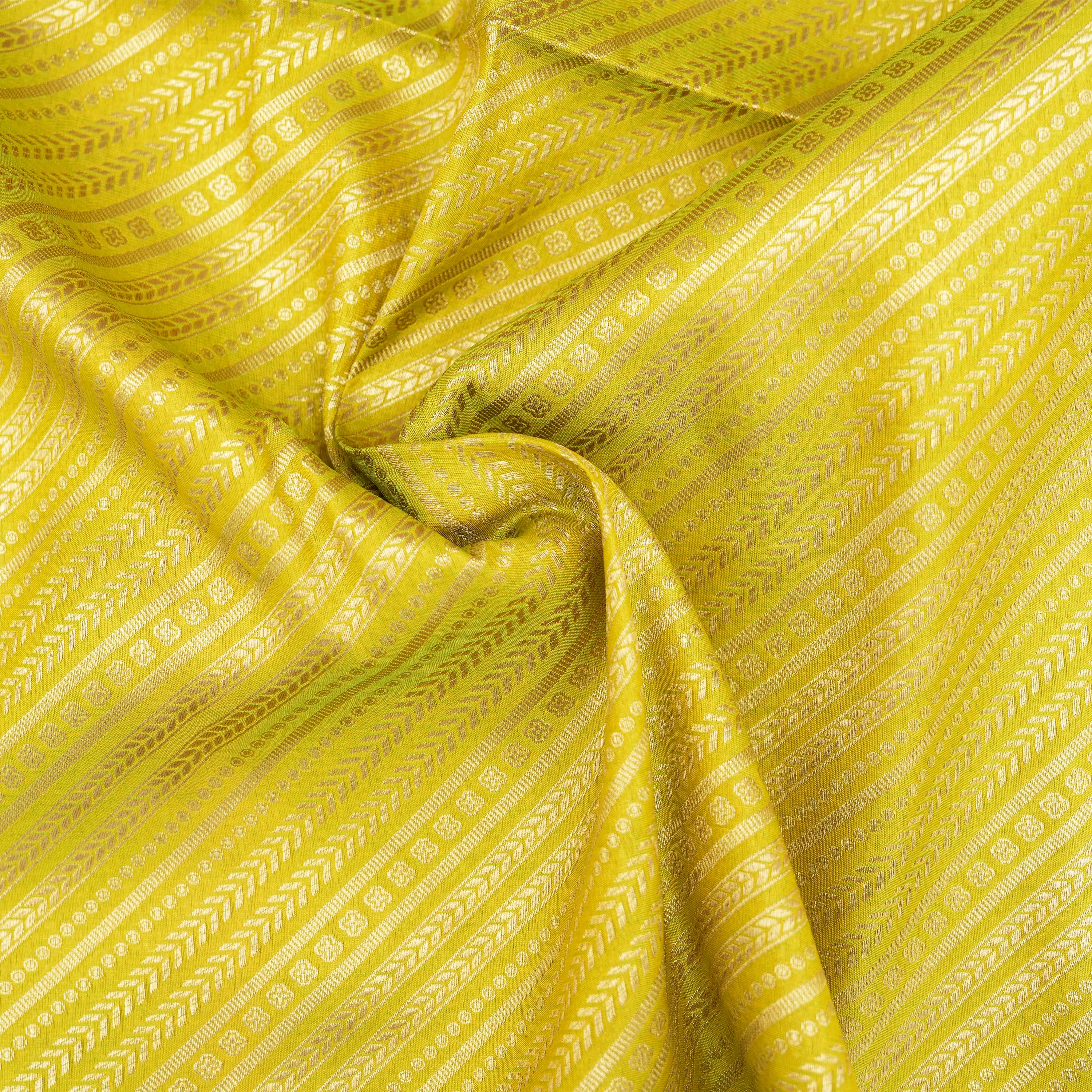 Apple Green Diagonal Embroidered Silk Fabric