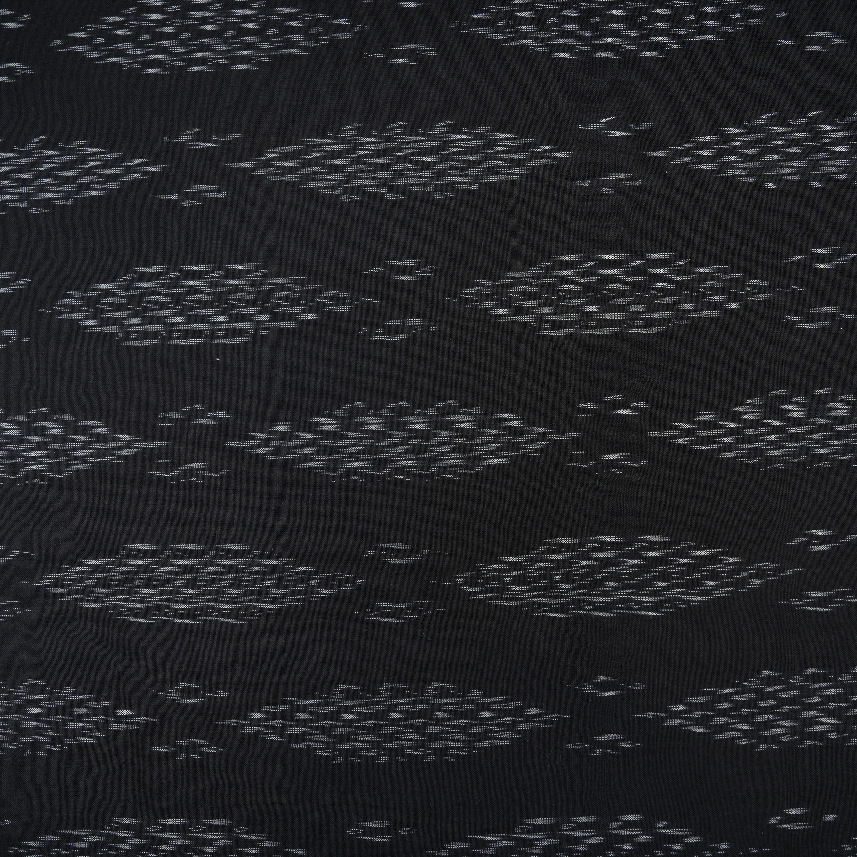 Charcoal Black Ikat Diamond Pattern Cotton Fabric