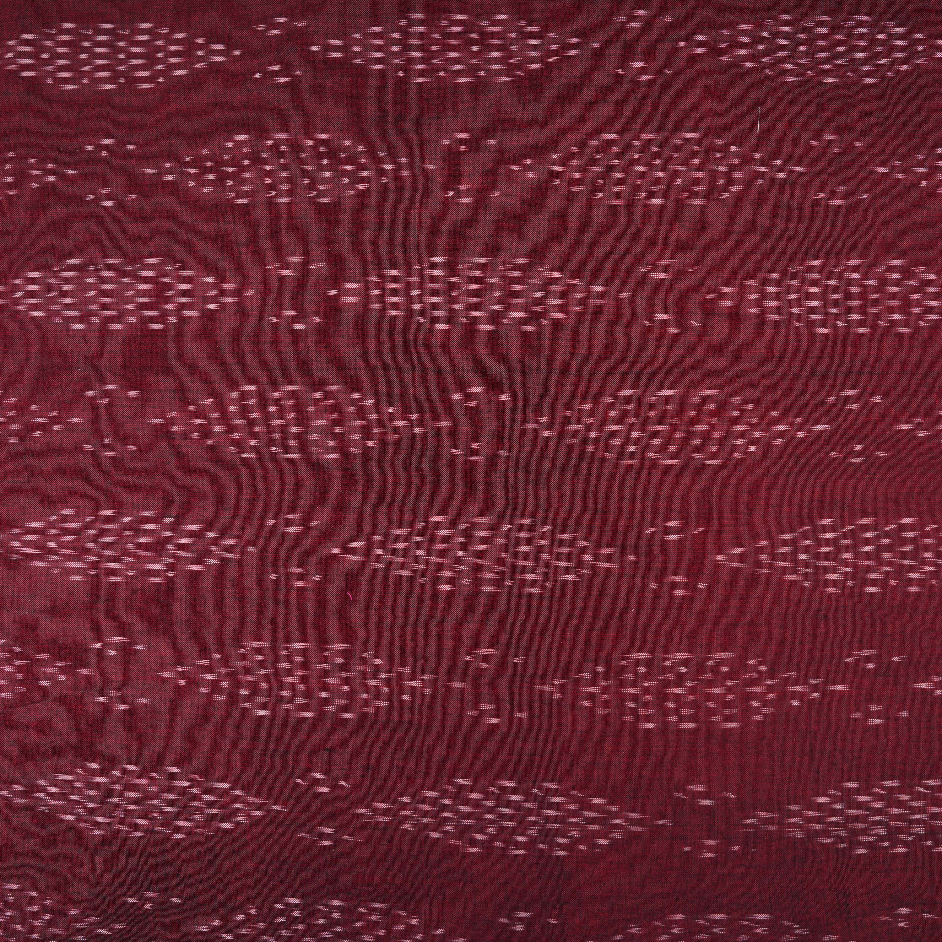 Wine Auburn Ikat Diamond Pattern Cotton Fabric