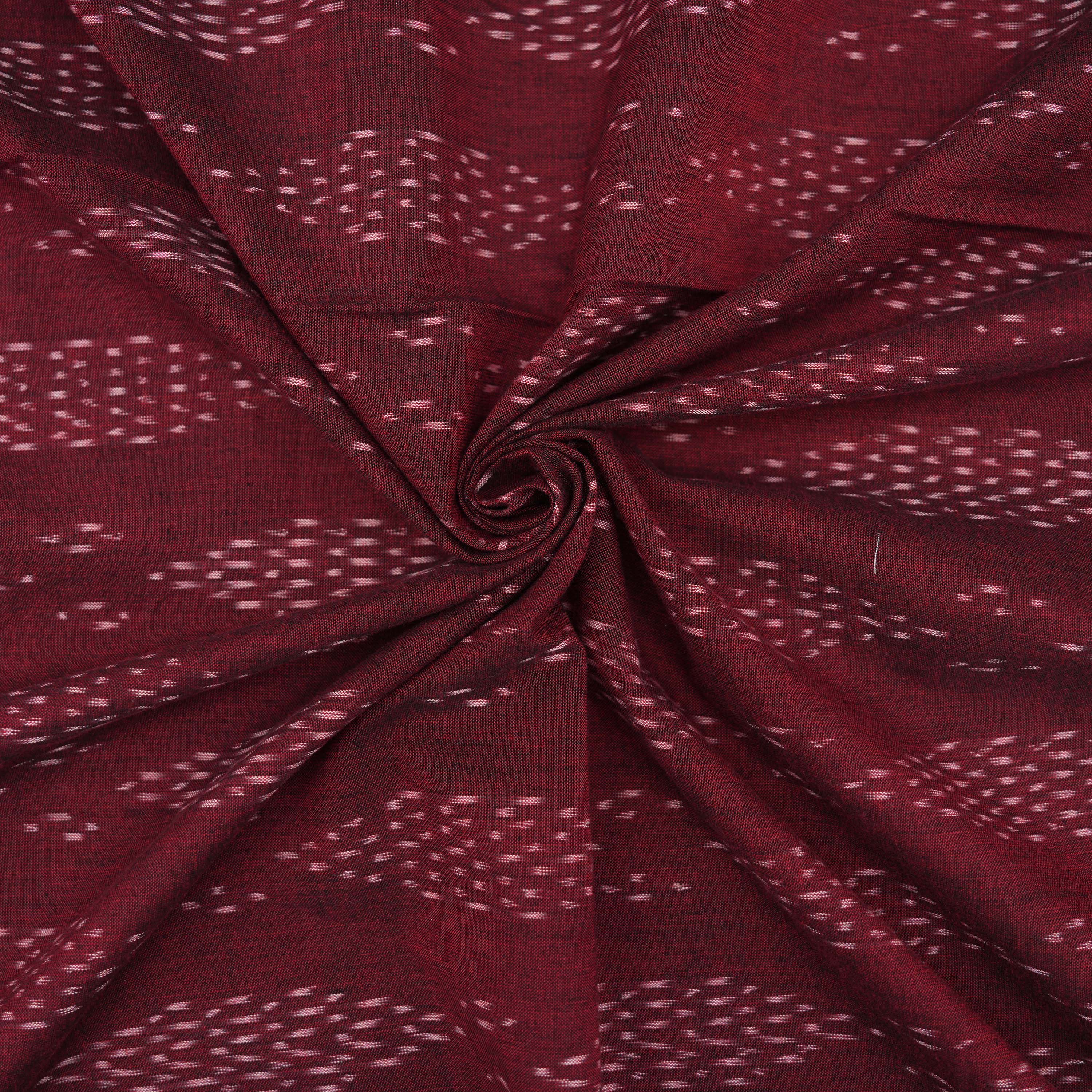 Wine Auburn Ikat Diamond Pattern Cotton Fabric